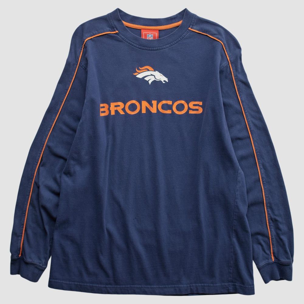 Denver Broncos NFL 2000s Long Sleeve T-shirt Navy Vintage