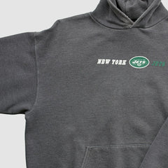 New York Jets Team Edition Apparel 2000s Hooded Pullover Sweatshirt Charcoal Vintage