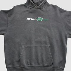 New York Jets Team Edition Apparel 2000s Hooded Pullover Sweatshirt Charcoal Vintage