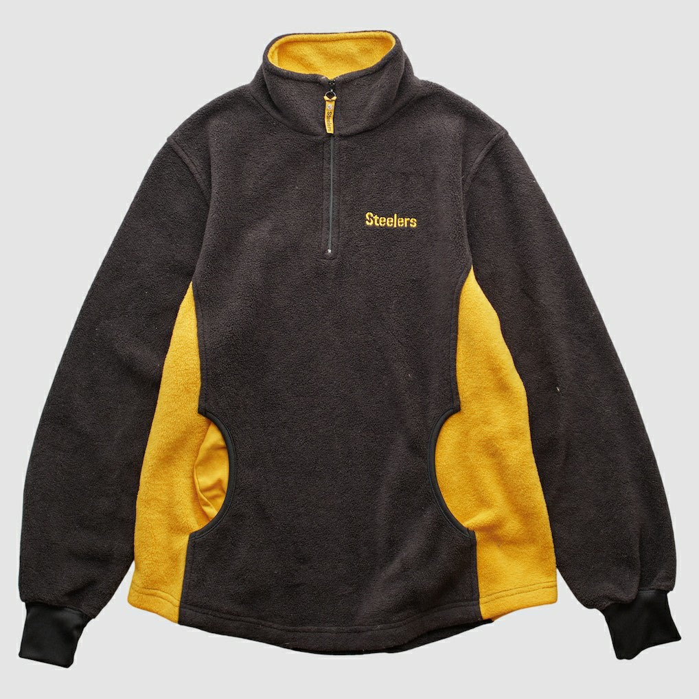 Pittsburgh Steelers NFL 2000s 1/4 Zip Sweatshirt Black Vintage