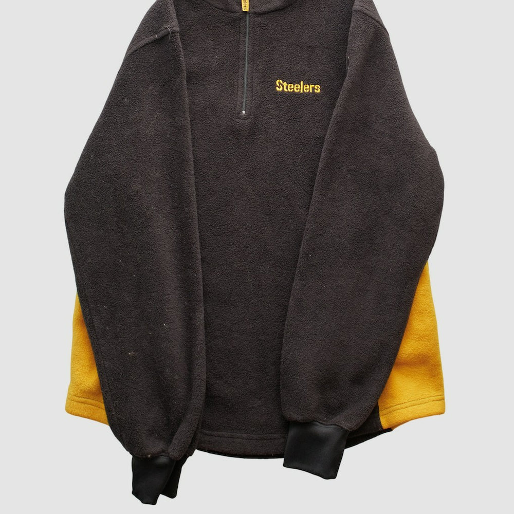 Pittsburgh Steelers NFL 2000s 1/4 Zip Sweatshirt Black Vintage