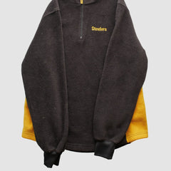 Pittsburgh Steelers NFL 2000s 1/4 Zip Sweatshirt Black Vintage