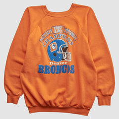 Denver Broncos Trench 1987 Pullover Sweatshirt Orange Vintage