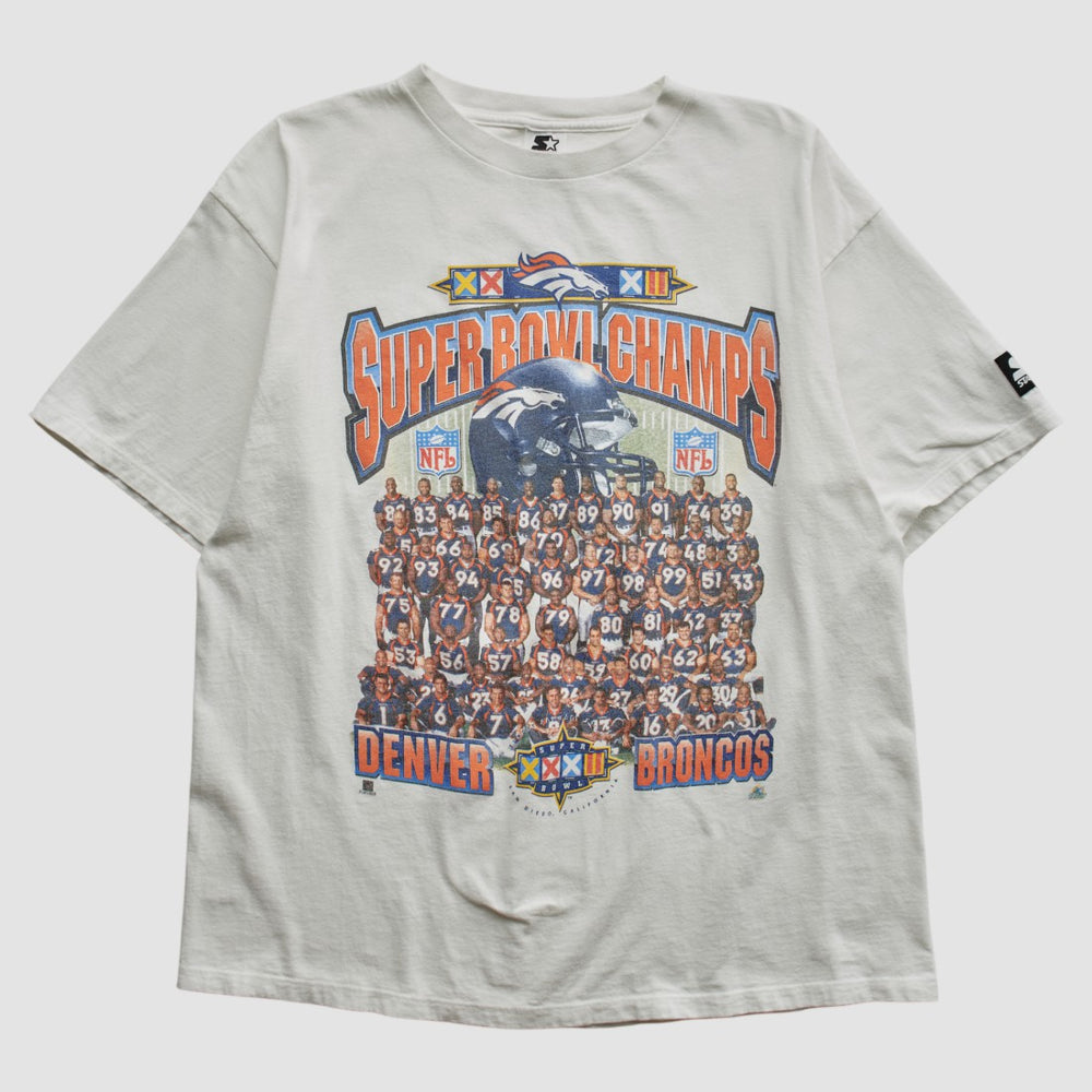 Denver Broncos Starter 1998 T-shirt White Vintage