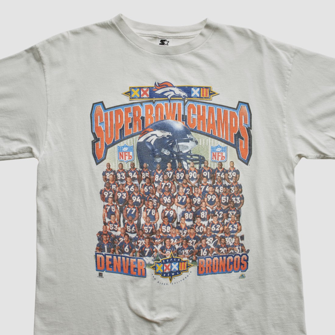Denver Broncos Starter 1998 T-shirt White Vintage