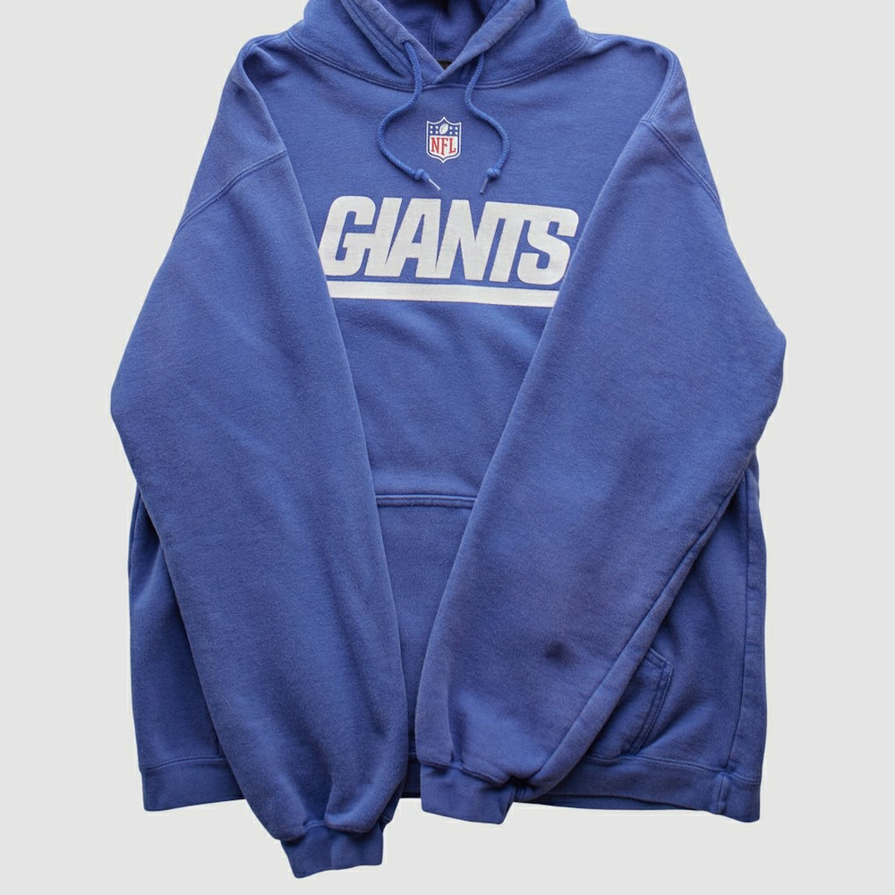 New York Giants Reebok 2000s Hooded Pullover Sweatshirt Blue Vintage