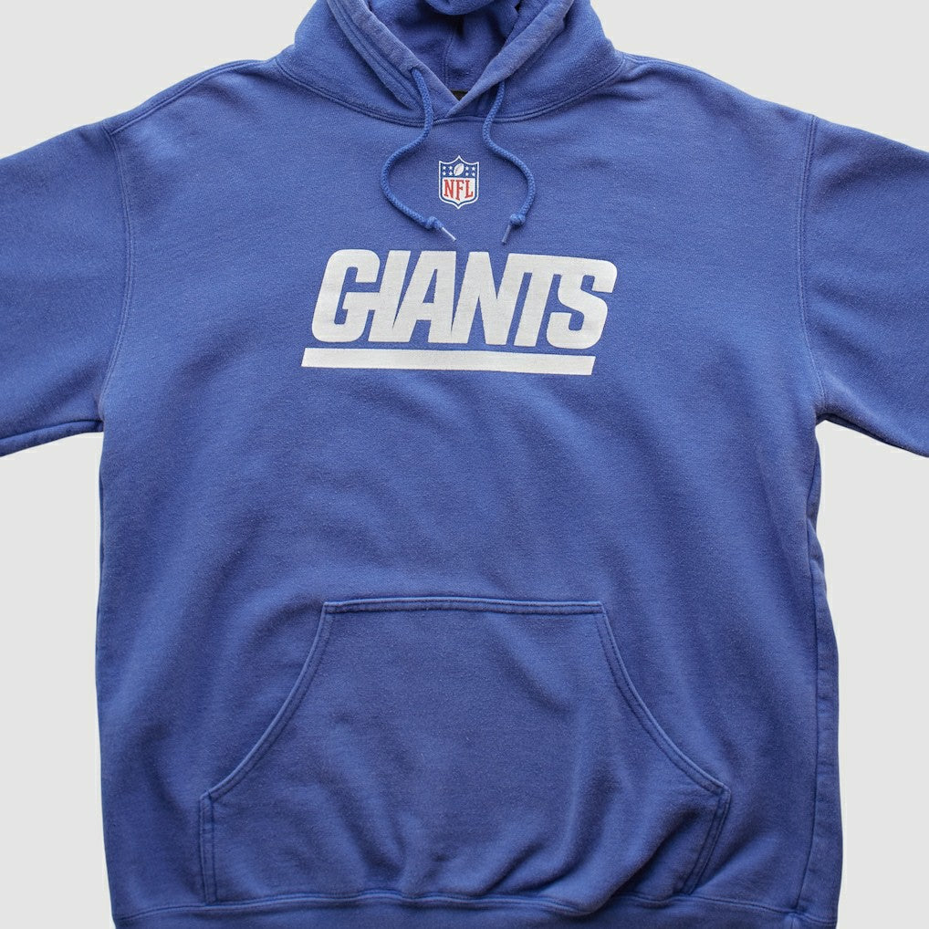 New York Giants Reebok 2000s Hooded Pullover Sweatshirt Blue Vintage