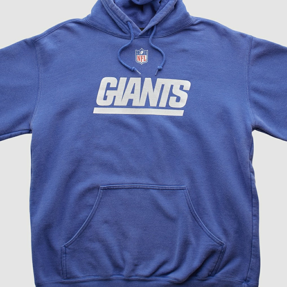 New York Giants Reebok 2000s Hooded Pullover Sweatshirt Blue Vintage