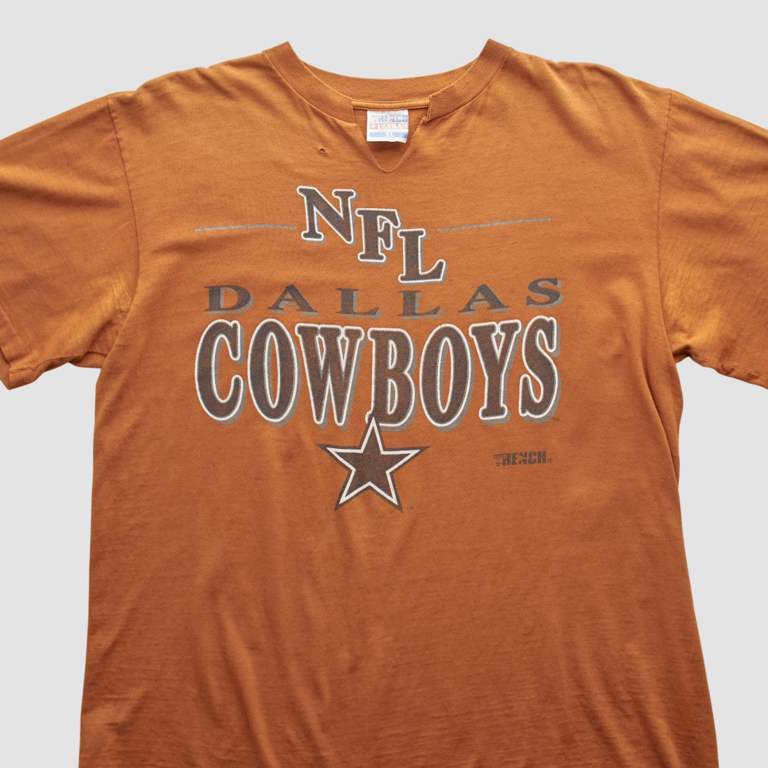 Dallas Cowboys Trench 90s T-shirt Orange Vintage