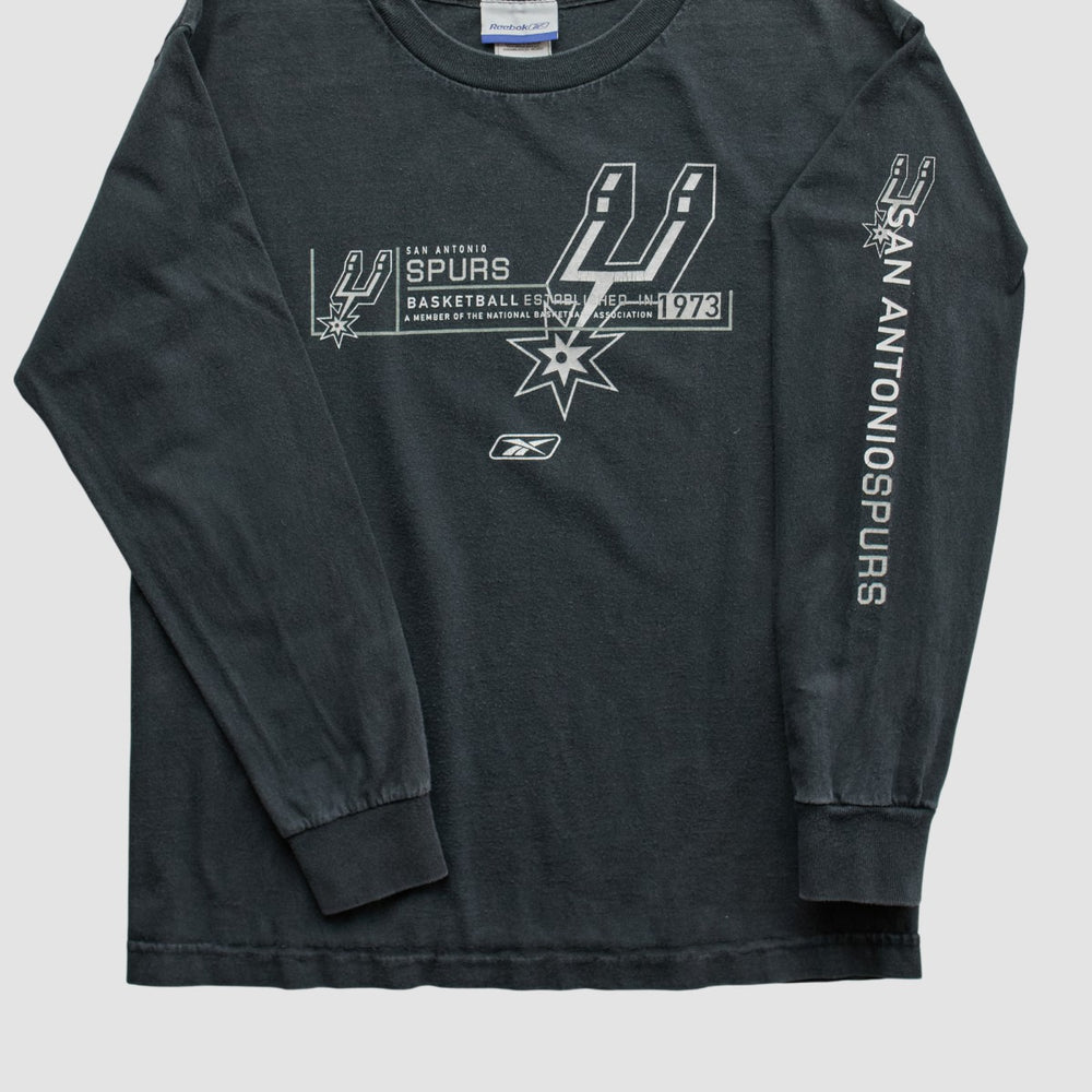 San Antonio Spurs Reebok 2000s Long Sleeve T-shirt Black Vintage