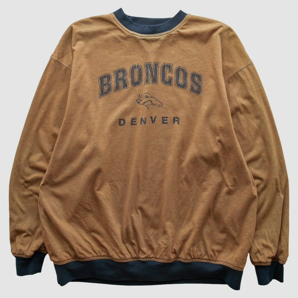 Denver Broncos 2000s Pullover Sweatshirt Tan Vintage