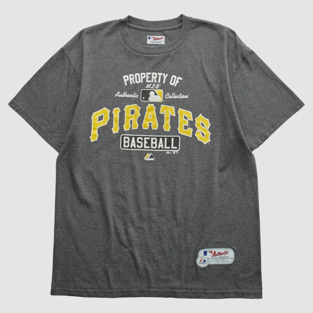 Pittsburgh Pirates Majestic 2010s T-shirt - Dark Heather Gray - M by Fanatics Real Vintage T-shirts