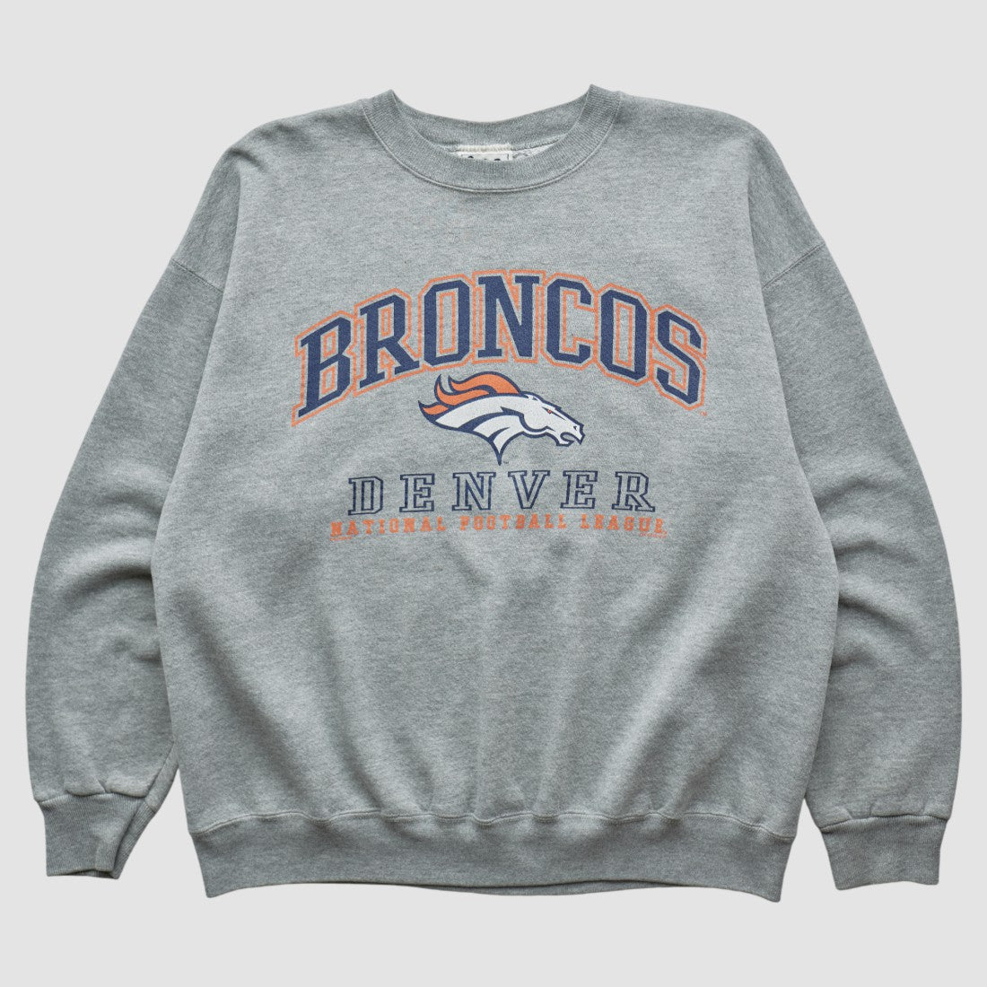 Denver Broncos Lee Sport 90s Pullover Sweatshirt Heather Gray Vintage