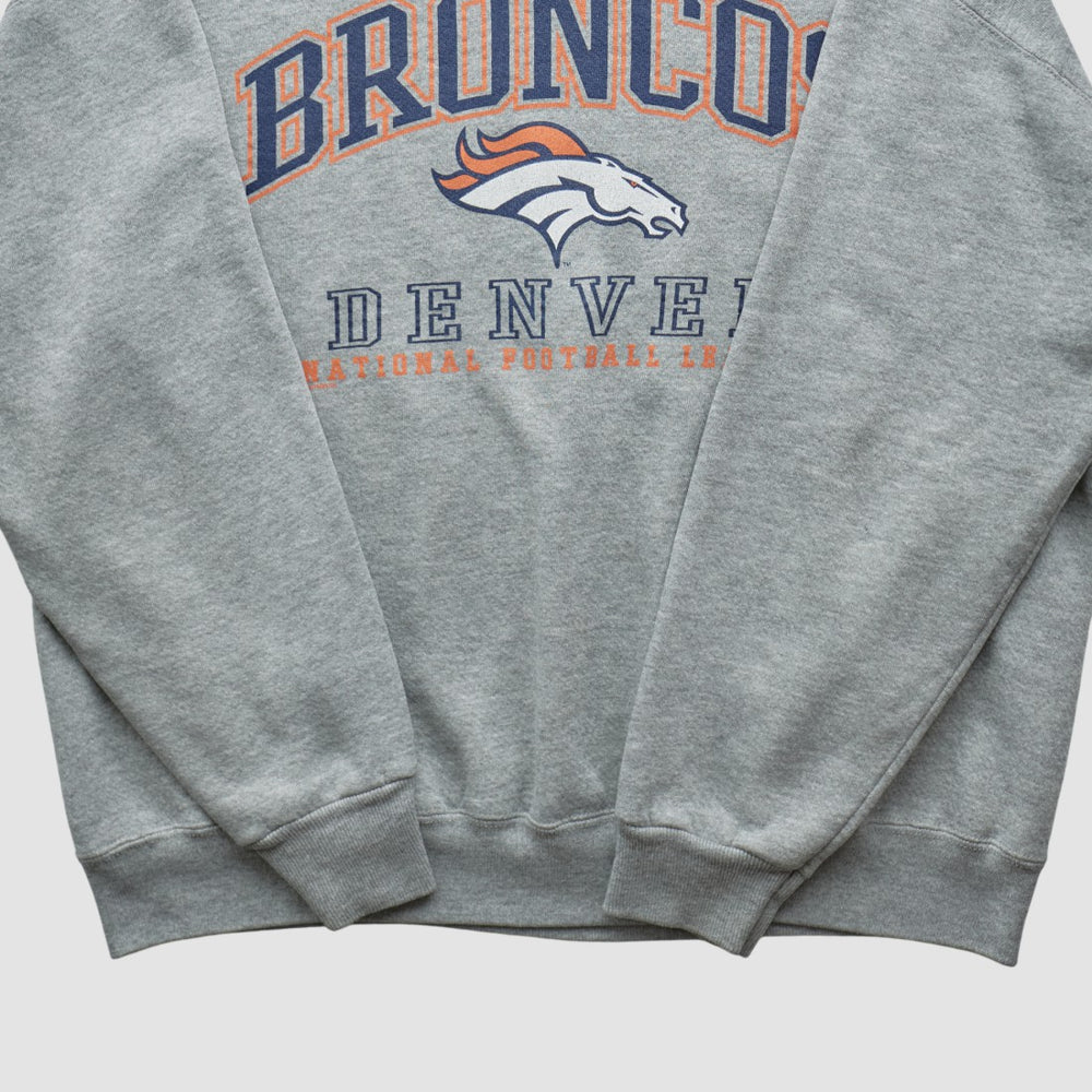 Denver Broncos Lee Sport 90s Pullover Sweatshirt Heather Gray Vintage