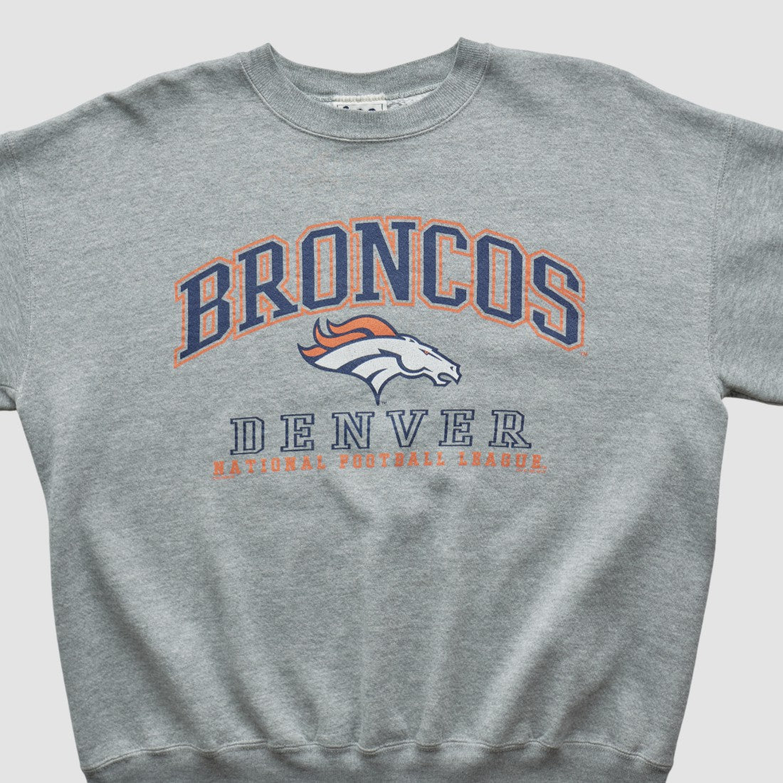 Denver Broncos Lee Sport 90s Pullover Sweatshirt Heather Gray Vintage