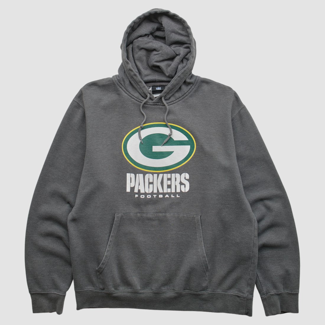Green Bay Packers NFL 2010s Hooded Pullover Sweatshirt Charcoal Vintage