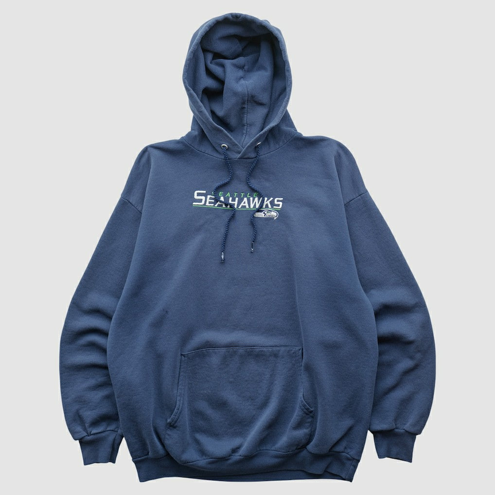 Seattle Seahawks NFL 2000s Hooded Pullover Sweatshirt Navy Vintage