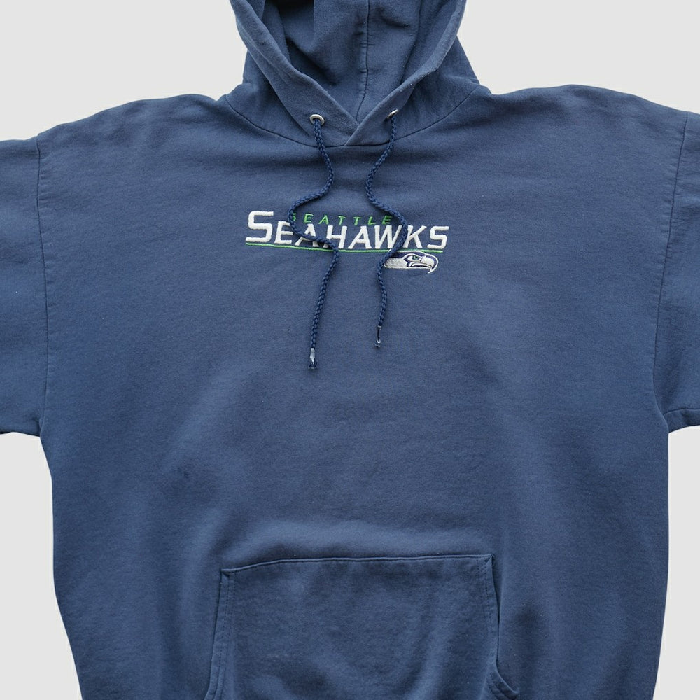 Seattle Seahawks NFL 2000s Hooded Pullover Sweatshirt Navy Vintage