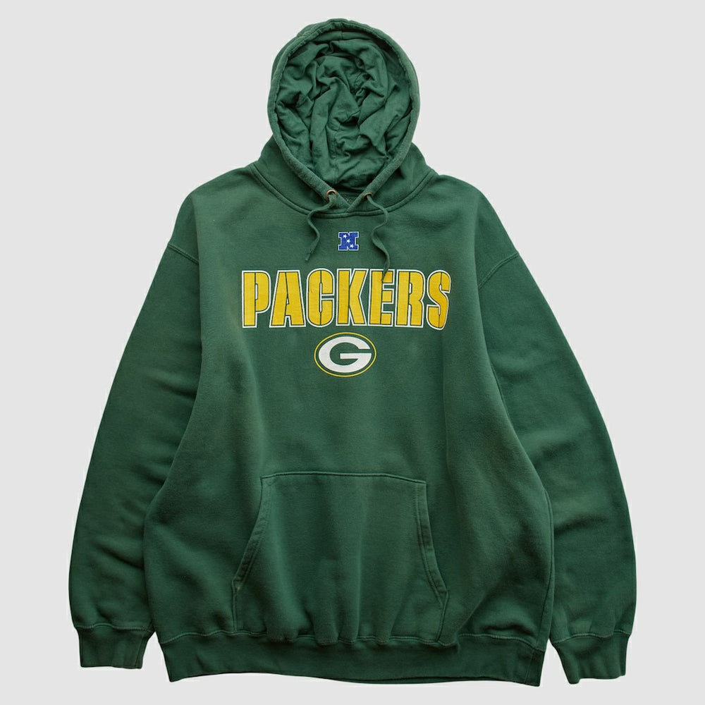 Green Bay Packers NFL 2010s Hooded Pullover Sweatshirt Green Vintage