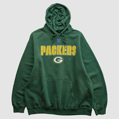 Green Bay Packers NFL 2010s Hooded Pullover Sweatshirt Green Vintage