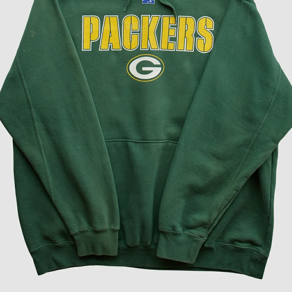 Green Bay Packers NFL 2010s Hooded Pullover Sweatshirt Green Vintage