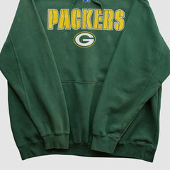 Green Bay Packers NFL 2010s Hooded Pullover Sweatshirt Green Vintage