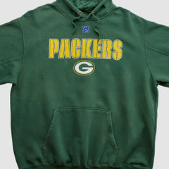 Green Bay Packers NFL 2010s Hooded Pullover Sweatshirt Green Vintage