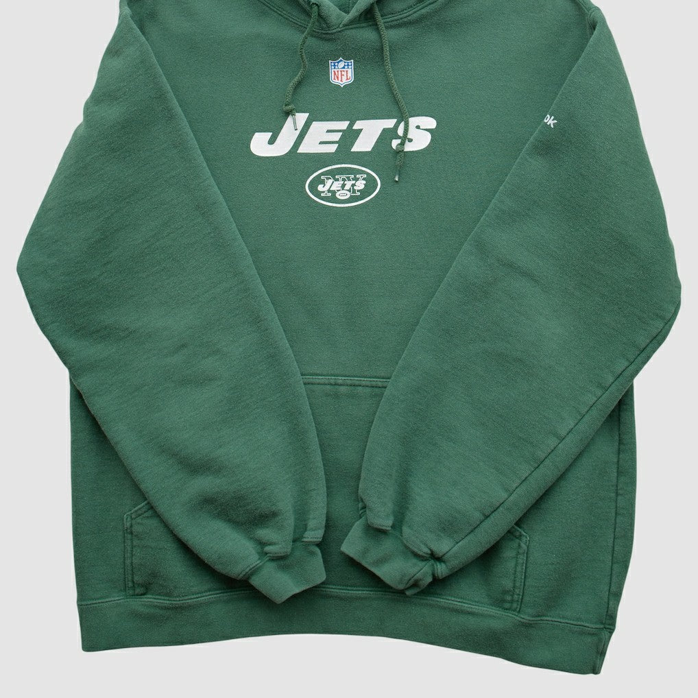 New York Jets Reebok 2000s Hooded Pullover Sweatshirt Green Vintage