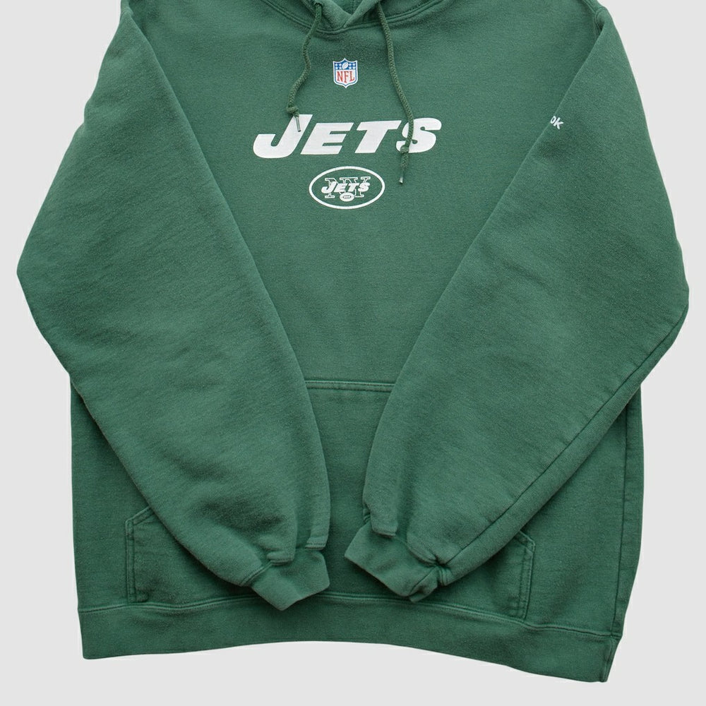 New York Jets Reebok 2000s Hooded Pullover Sweatshirt Green Vintage