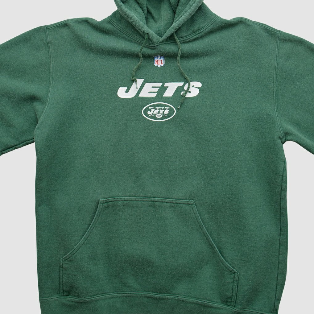 New York Jets Reebok 2000s Hooded Pullover Sweatshirt Green Vintage