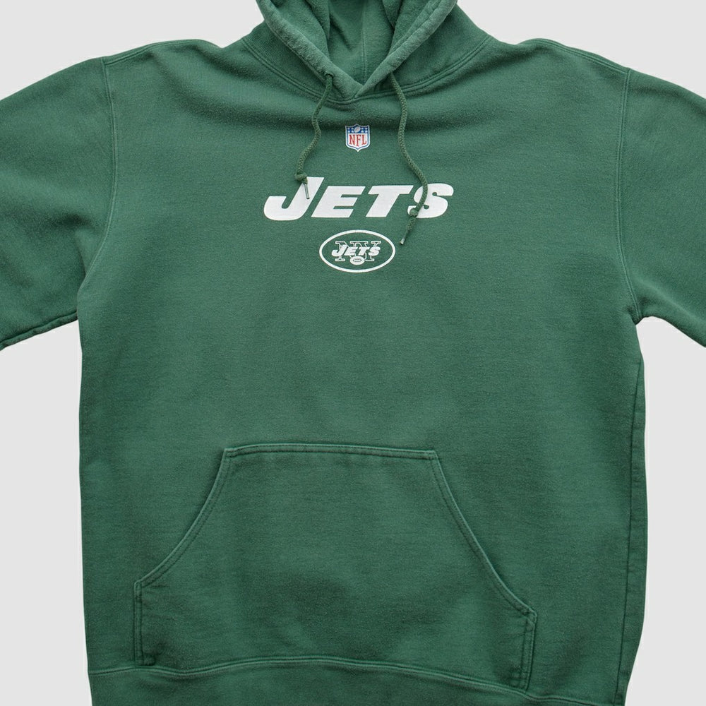 New York Jets Reebok 2000s Hooded Pullover Sweatshirt Green Vintage