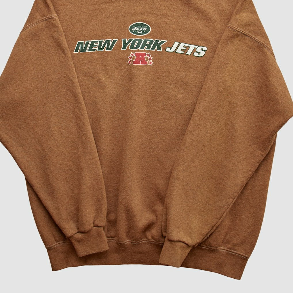 New York Jets NFL 2000s Pullover Sweatshirt Brown Vintage