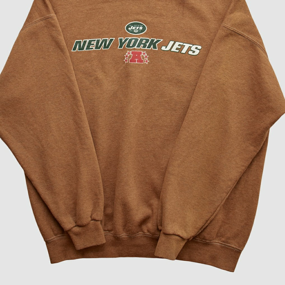 New York Jets NFL 2000s Pullover Sweatshirt Brown Vintage