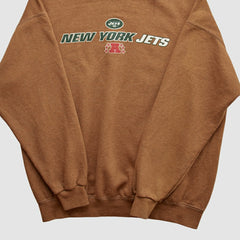 New York Jets NFL 2000s Pullover Sweatshirt Brown Vintage