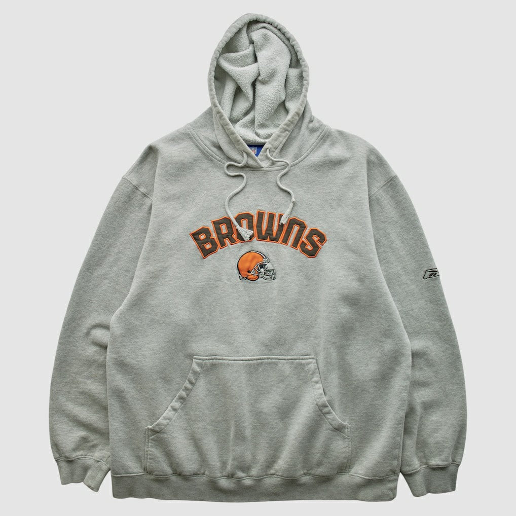 Cleveland Browns NFL 2000s Hooded Pullover Sweatshirt Heather Gray Vintage