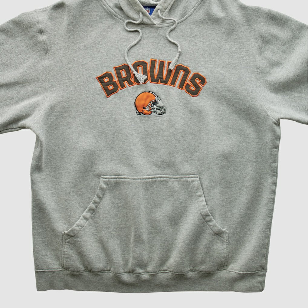 Cleveland Browns NFL 2000s Hooded Pullover Sweatshirt Heather Gray Vintage