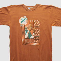 Miami Dolphins Logo 7 90s T-shirt Orange Vintage