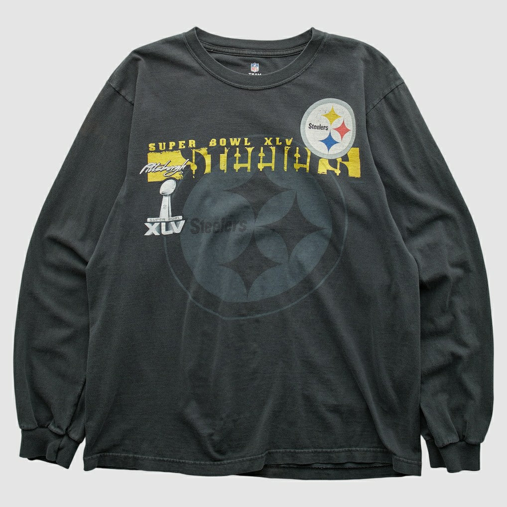 Pittsburgh Steelers NFL 2011 Long Sleeve T-shirt Charcoal Vintage