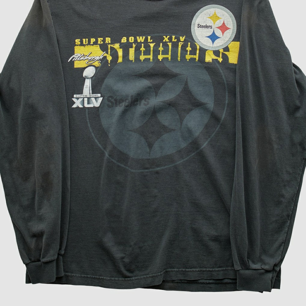 Pittsburgh Steelers NFL 2011 Long Sleeve T-shirt Charcoal Vintage