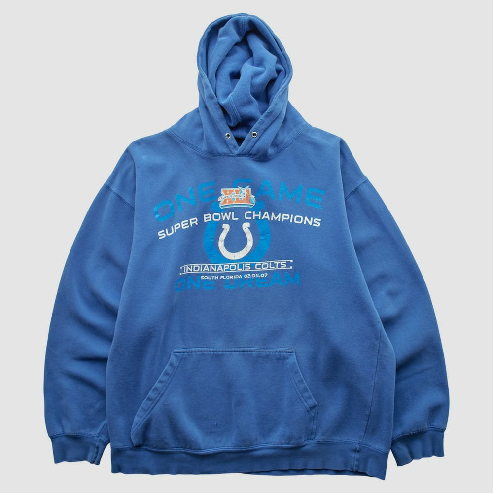 Indianapolis Colts Alstyle 2007 Hooded Pullover Sweatshirt Blue Vintage