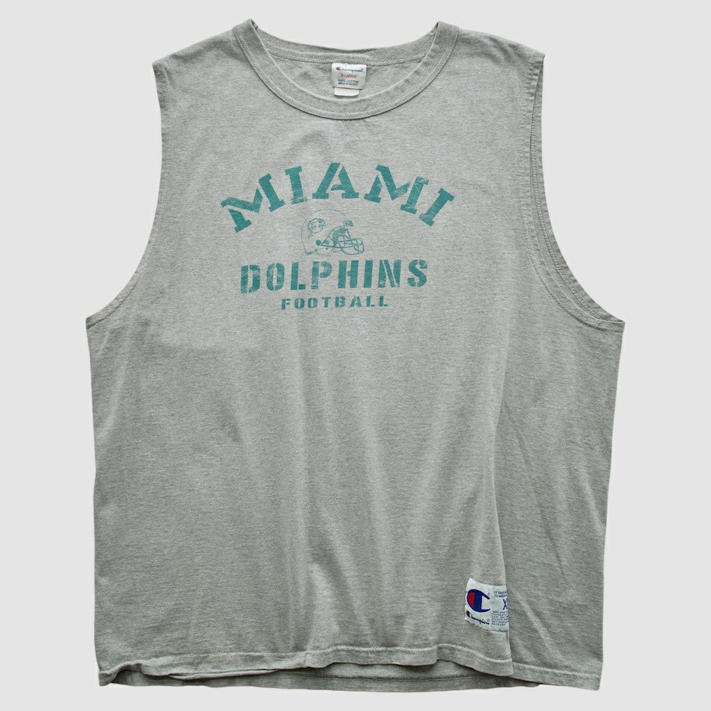Miami Dolphins Champion 2000s Tank Heather Gray Vintage
