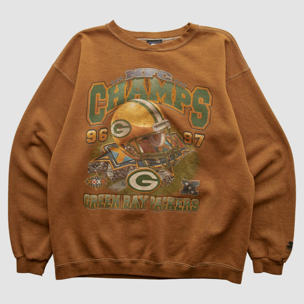 Green Bay Packers Starter 1997 Pullover Sweatshirt Brown Vintage