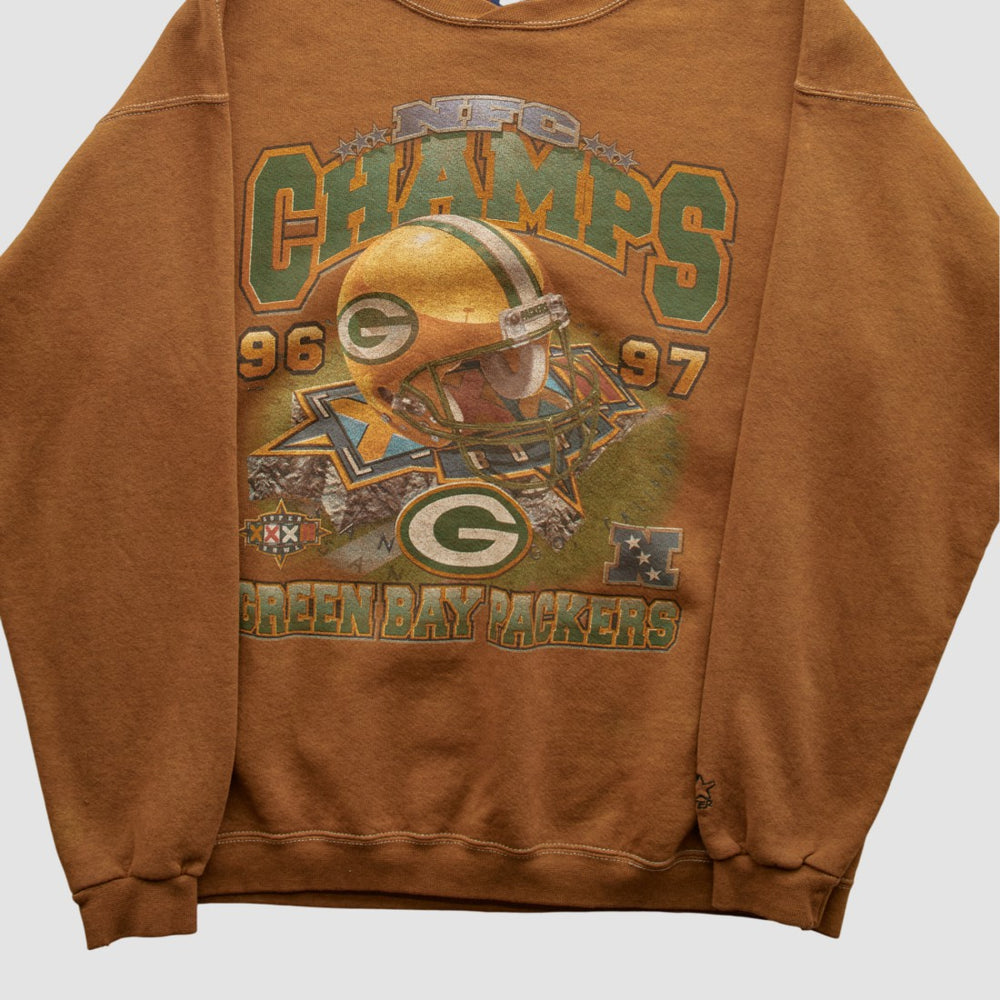 Green Bay Packers Starter 1997 Pullover Sweatshirt Brown Vintage