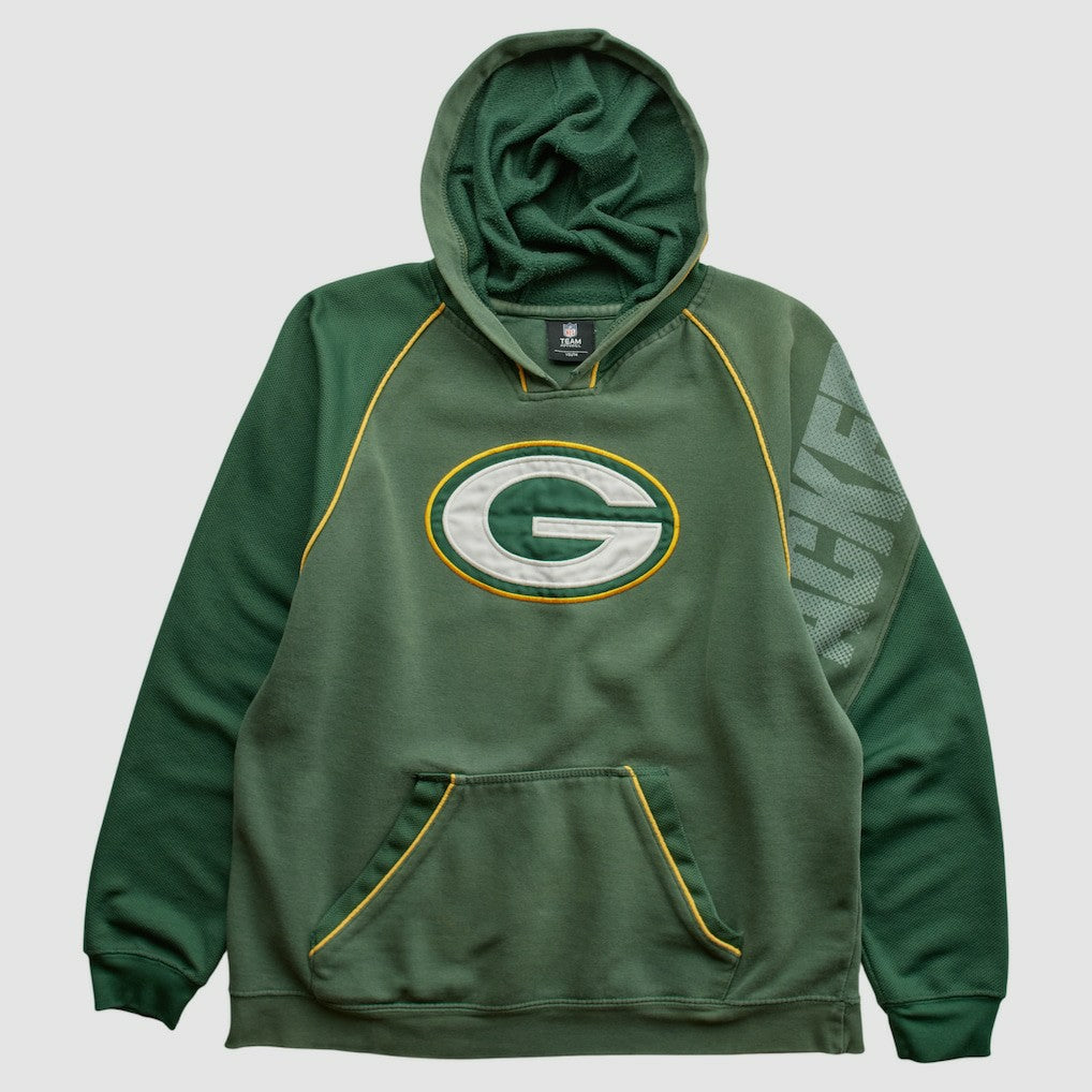 Green Bay Packers NFL 2010s Hooded Pullover Sweatshirt Green Vintage