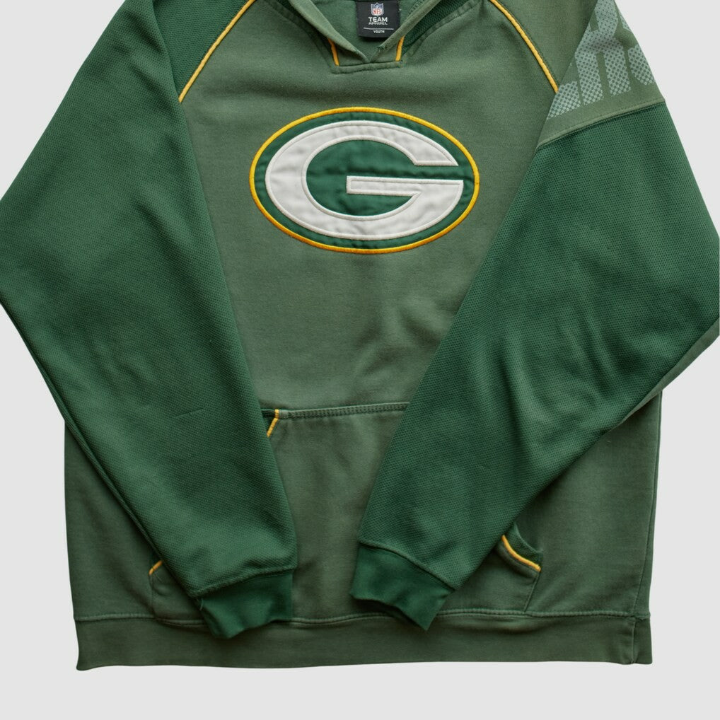 Green Bay Packers NFL 2010s Hooded Pullover Sweatshirt Green Vintage