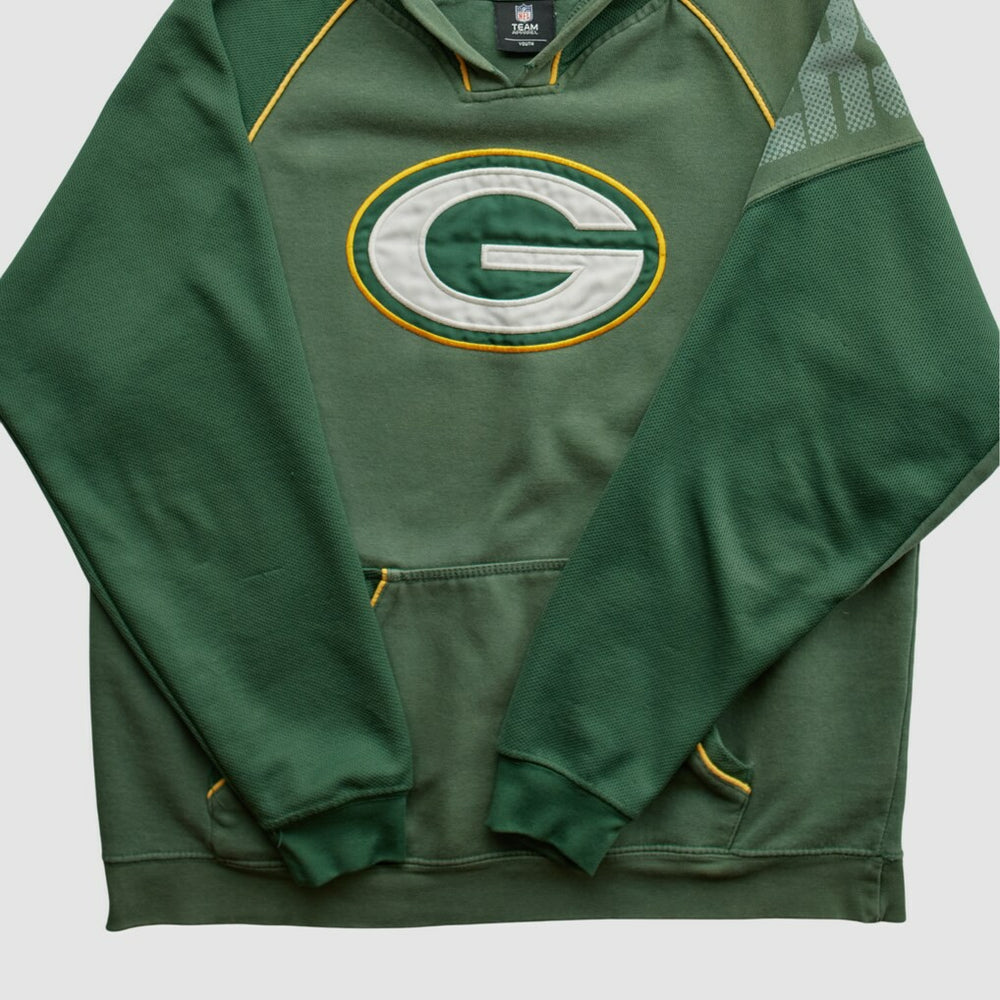 Green Bay Packers NFL 2010s Hooded Pullover Sweatshirt Green Vintage