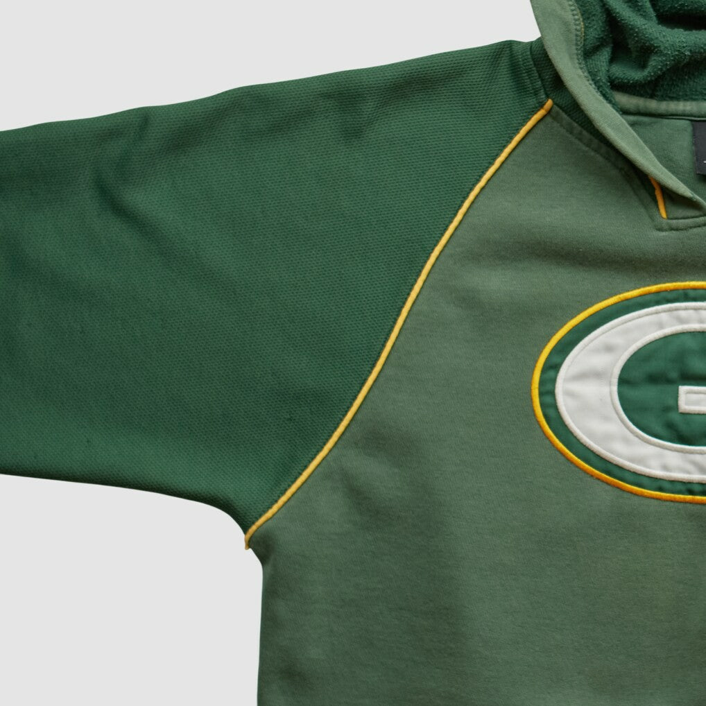 Green Bay Packers NFL 2010s Hooded Pullover Sweatshirt Green Vintage