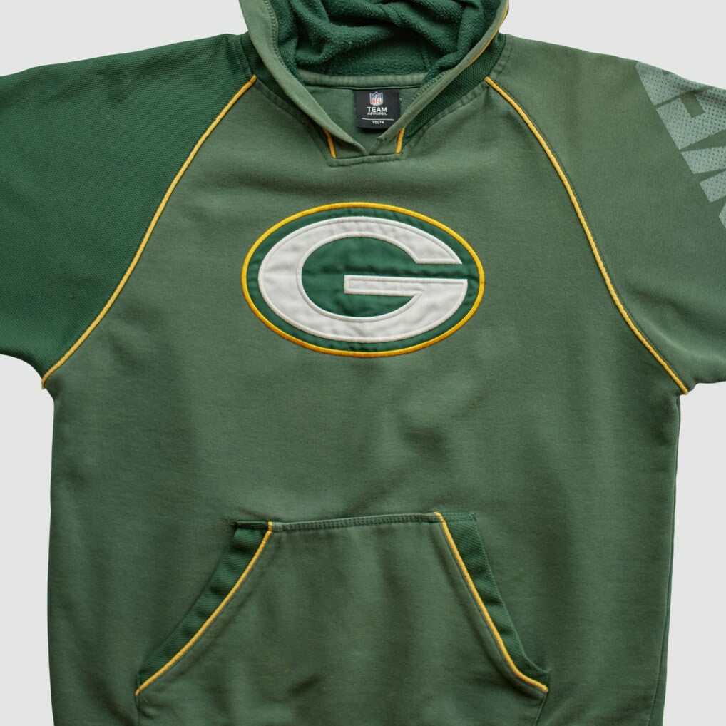 Green Bay Packers NFL 2010s Hooded Pullover Sweatshirt Green Vintage