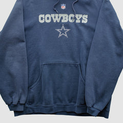 Dallas Cowboys Reebok 2000s Hooded Pullover Sweatshirt Navy Vintage