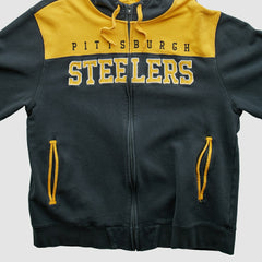 Pittsburgh Steelers NFL 2010s Hooded Full Zip Sweatshirt Black Vintage